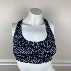 Victoria's Secret Black and Gray Patterned Sports Cross Back Bralette Bra S/P Ne